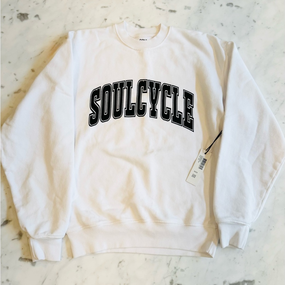 New SoulCycle White Sweatshirt Size XS